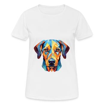 Catahoula Leopard Hunderasse buntes Aquarell - Frauen T-Shirt atmungsaktiv - Weiß - Vorne - AI Model Female 172 dark (172cm)