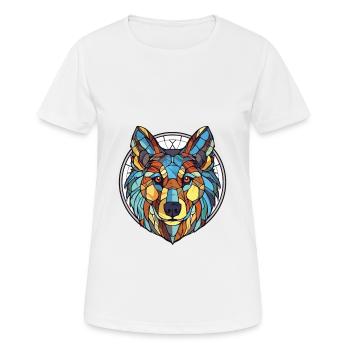 Cao De Castro Laboreiro loup chien race aquarelle - T-shirt respirant Femme - blanc - Devant - AI Model Female 172 dark (172cm)