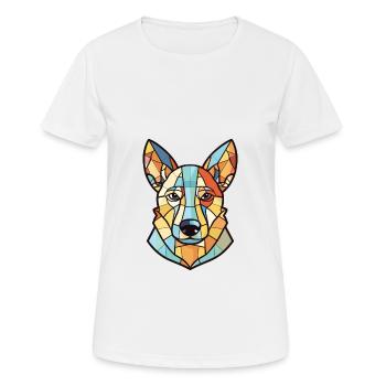 Carolina Dog Breed aquarelle Illustration sur verre - T-shirt respirant Femme - blanc - Devant - AI Model Female 172 dark (172cm)
