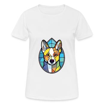 Canaan chien race coloré aquarelle Illustration - T-shirt respirant Femme - blanc - Devant - AI Model Female 172 dark (172cm)