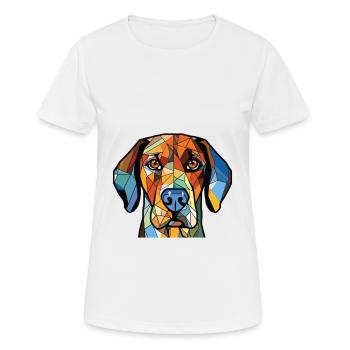 Braque Dauvergne Dog Breed Watercolor Illustration - Women's Breathable T-Shirt - white - Front - AI Model Female 172 dark (172cm)