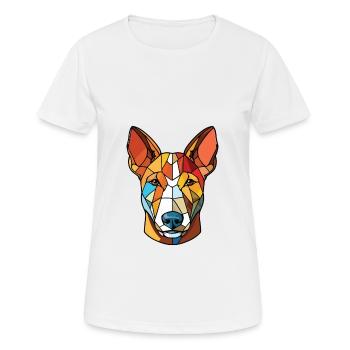 Bull Terrier chien race aquarelle Illustration - T-shirt respirant Femme - blanc - Devant - AI Model Female 172 dark (172cm)