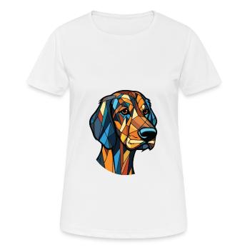 Braque Saint Germain chien race aquarelle colorée - T-shirt respirant Femme - blanc - Devant - AI Model Female 172 dark (172cm)