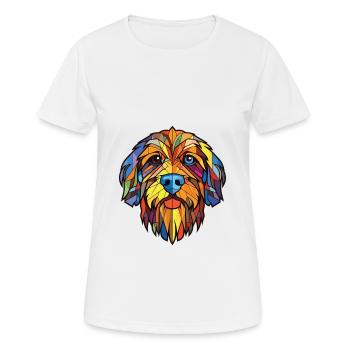 Brikett Griffon Vendeen Hunderasse Aquarellglas - Frauen T-Shirt atmungsaktiv - Weiß - Vorne - AI Model Female 172 dark (172cm)