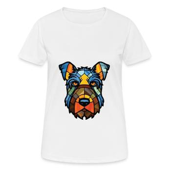 Bouvier Des Ardennes race de chien aquarelle colorée - T-shirt respirant Femme - blanc - Devant - AI Model Female 172 dark (172cm)