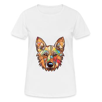 Berger Picard Hunderasse Aquarell Illustration - Frauen T-Shirt atmungsaktiv - Weiß - Vorne - AI Model Female 172 dark (172cm)
