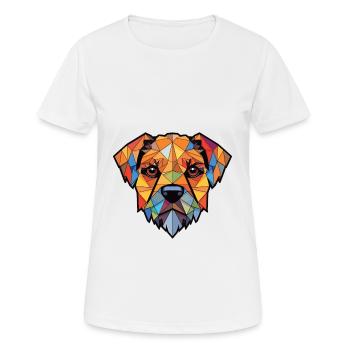 Border Terrier chien race aquarelle Illustration - T-shirt respirant Femme - blanc - Devant - AI Model Female 172 dark (172cm)