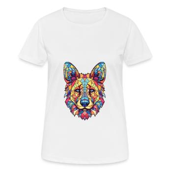 Böhmischer Schäferhund Rasse Buntes Aquarell - Frauen T-Shirt atmungsaktiv - Weiß - Vorne - AI Model Female 172 dark (172cm)