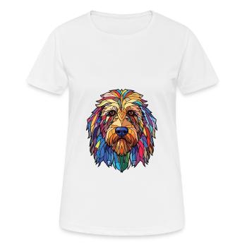 Bergamasco Schäferhund Rasse buntes Aquarell - Frauen T-Shirt atmungsaktiv - Weiß - Vorne - AI Model Female 172 dark (172cm)