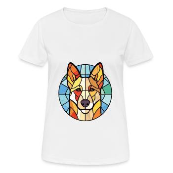 Berger Blanc Suisse Dog Breed Colorful Watercolor - Women's Breathable T-Shirt - white - Front - AI Model Female 172 dark (172cm)