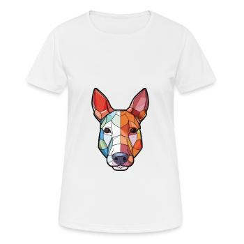 Miniatur Bullterrier Hunderasse Aquarellglas - Frauen T-Shirt atmungsaktiv - Weiß - Vorne - AI Model Female 172 dark (172cm)