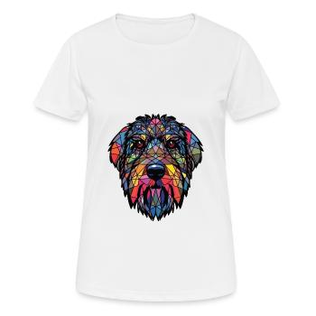 Terrier russe noir chien race verre aquarelle - T-shirt respirant Femme - blanc - Devant - AI Model Female 172 dark (172cm)