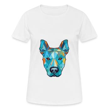 Bleu Thai Ridgeback chien race aquarelle colorée - T-shirt respirant Femme - blanc - Devant - AI Model Female 172 dark (172cm)