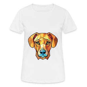 Bouche noire Cur chien race aquarelle Illustration - T-shirt respirant Femme - blanc - Devant - AI Model Female 172 dark (172cm)