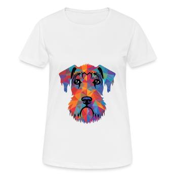 Cesky Terrier Hunderasse Aquarell Illustration - Frauen T-Shirt atmungsaktiv - Weiß - Vorne - AI Model Female 172 dark (172cm)