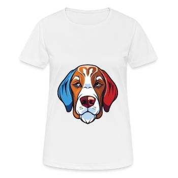 Chien Français Hunderasse Aquarell Illustration - Frauen T-Shirt atmungsaktiv - Weiß - Vorne - AI Model Female 172 dark (172cm)