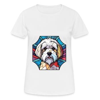 Coton Du Tuléar race chien aquarelle illustration - T-shirt respirant Femme - blanc - Devant - AI Model Female 172 dark (172cm)