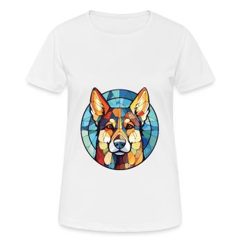 Sibérie orientale Laika chien race aquarelle colorée - T-shirt respirant Femme - blanc - Devant - AI Model Female 172 dark (172cm)