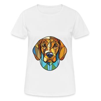 Cesky Fousek Hunderasse Aquarell Illustration - Frauen T-Shirt atmungsaktiv - Weiß - Vorne - AI Model Female 172 dark (172cm)