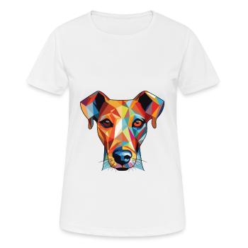 Chien de chasse crétois race chien aquarelle Illustration - T-shirt respirant Femme - blanc - Devant - AI Model Female 172 dark (172cm)