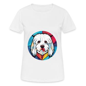 Coton De Tuléar race chien aquarelle illustration - T-shirt respirant Femme - blanc - Devant - AI Model Female 172 dark (172cm)