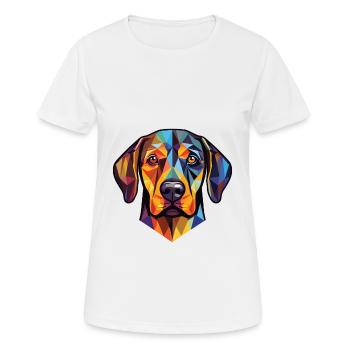 Dänische Broholmer Hunderasse Aquarell Illustration - Frauen T-Shirt atmungsaktiv - Weiß - Vorne - AI Model Female 172 dark (172cm)