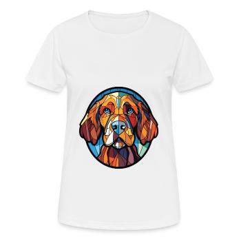 Dog Breed Colorful Watercolor Illustration - Women's Breathable T-Shirt - white - Front - AI Model Female 172 dark (172cm)