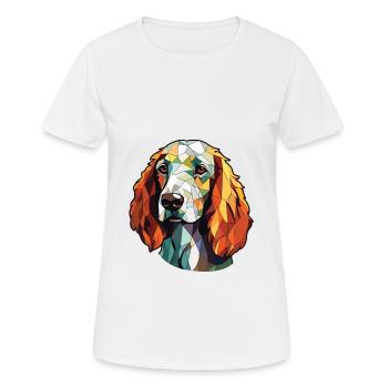 Setter anglais chien race aquarelle Illustration - T-shirt respirant Femme - blanc - Devant - AI Model Female 172 dark (172cm)