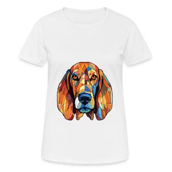 Estnische Jagdhundrasse Aquarell-Illustration - Frauen T-Shirt atmungsaktiv - Weiß - Vorne - AI Model Female 172 dark (172cm)