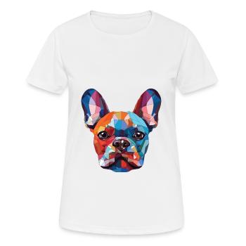 Bouledogue Français chien race aquarelle Illustration - T-shirt respirant Femme - blanc - Devant - AI Model Female 172 dark (172cm)