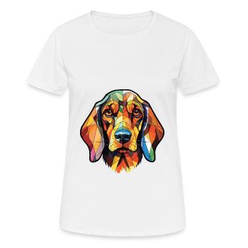 German Hound Dog Breed Watercolor Illustration - Women's Breathable T-Shirt - white - Front - AI Model Female 172 dark (172cm)
