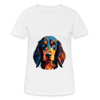 Gordon Setter chien race Illustration à l’aquarelle - T-shirt respirant Femme - blanc - Devant - AI Model Female 172 dark (172cm)