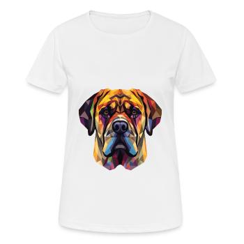 Englische Doggen-Hunderasse Aquarell-Illustration - Frauen T-Shirt atmungsaktiv - Weiß - Vorne - AI Model Female 172 dark (172cm)
