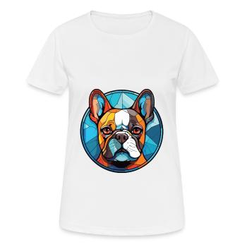 Bouledogue Français chien race aquarelle Illustration - T-shirt respirant Femme - blanc - Devant - AI Model Female 172 dark (172cm)