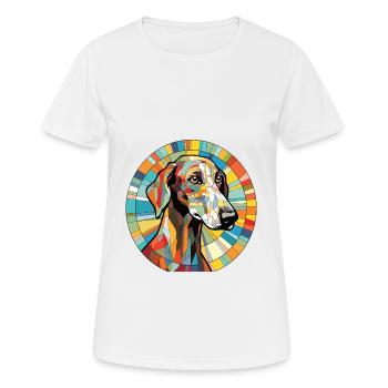 Galgo Español Hunderasse Aquarell Illustration - Frauen T-Shirt atmungsaktiv - Weiß - Vorne - AI Model Female 172 dark (172cm)