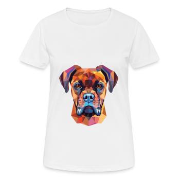 German Boxer Dog Breed Watercolor Illustration - Women's Breathable T-Shirt - white - Front - AI Model Female 172 dark (172cm)