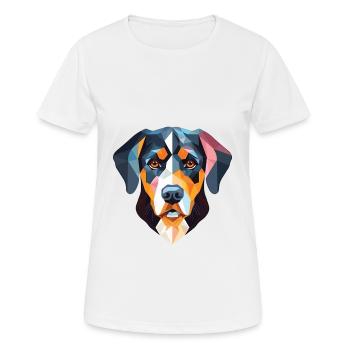 Entlebucher Mountain Dog Breed Colorful Watercolor - Women's Breathable T-Shirt - white - Front - AI Model Female 172 dark (172cm)