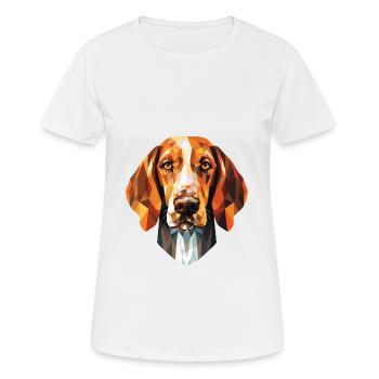 French White And Orange Hound Dog Breed Watercolor - Women's Breathable T-Shirt - white - Front - AI Model Female 172 dark (172cm)