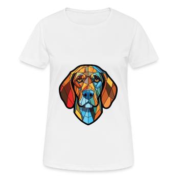 Gascons Saintongeois race de chien aquarelle colorée - T-shirt respirant Femme - blanc - Devant - AI Model Female 172 dark (172cm)