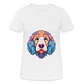 Allemand Mouton caniche chien race Coloré Aquarelle - T-shirt respirant Femme - blanc - Devant - AI Model Female 172 dark (172cm)