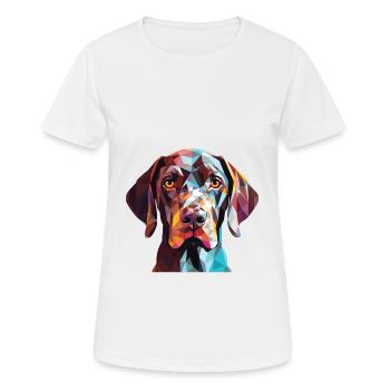 German Shorthaired Pointer Dog Breed Watercolor - Women's Breathable T-Shirt - white - Front - AI Model Female 172 dark (172cm)