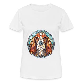 Grand Anglo Francais Dog Breed Colorful Watercolor - Women's Breathable T-Shirt - white - Front - AI Model Female 172 dark (172cm)
