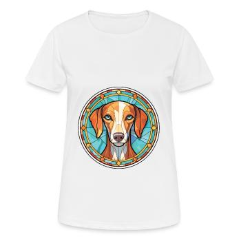 Azawakh Race Chien Illustration Aquarelle Colorée - T-shirt respirant Femme - blanc - Devant - AI Model Female 172 dark (172cm)