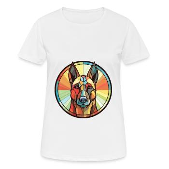 Illustration à l’aquarelle de race de chien Malinoi belge - T-shirt respirant Femme - blanc - Devant - AI Model Female 172 dark (172cm)