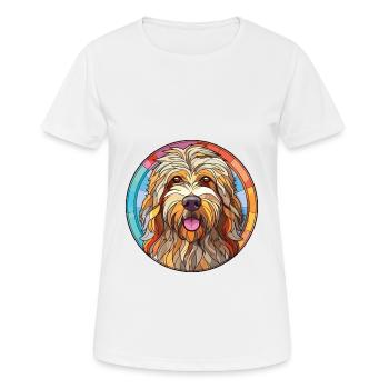 Bergamasco Schäferhund Hunderasse buntes Aquarell - Frauen T-Shirt atmungsaktiv - Weiß - Vorne - AI Model Female 172 dark (172cm)