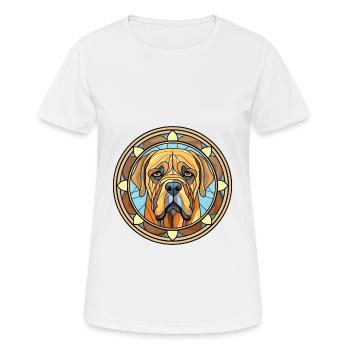 Boerboel Dog Breed Watercolor Glass Illustration - Women's Breathable T-Shirt - white - Front - AI Model Female 172 dark (172cm)