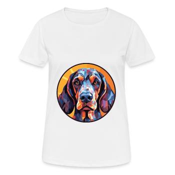 Bluetick Coonhound Dog Breed Colorful Watercolor - Women's Breathable T-Shirt - white - Front - AI Model Female 172 dark (172cm)