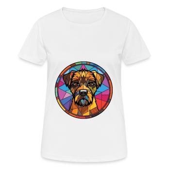 Border Terrier chien race aquarelle Illustration - T-shirt respirant Femme - blanc - Devant - AI Model Female 172 dark (172cm)
