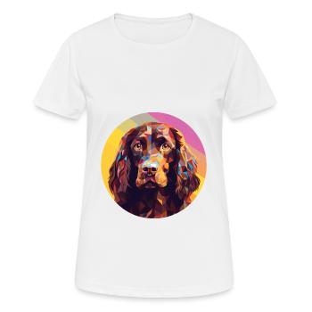 Boykin Spaniel chien race aquarelle Illustration - T-shirt respirant Femme - blanc - Devant - AI Model Female 172 dark (172cm)