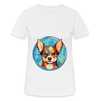 Field Spaniel Hunderasse Aquarell Illustration - Frauen T-Shirt atmungsaktiv - Weiß - Vorne - AI Model Female 172 dark (172cm)